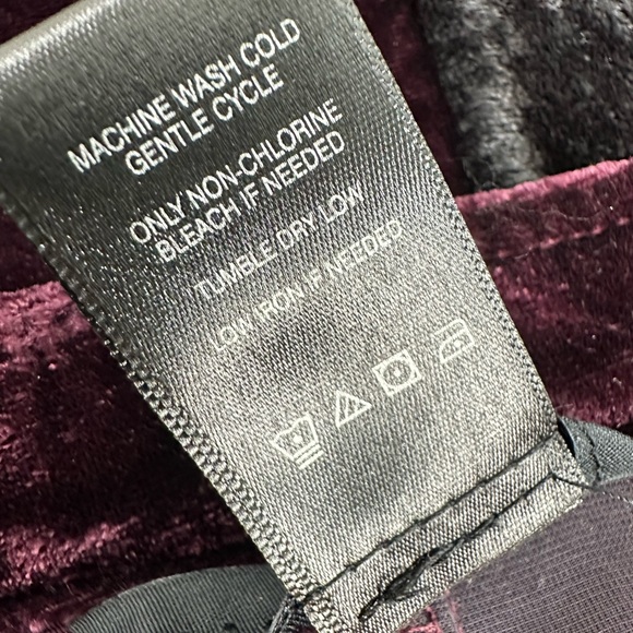 Ali Miles Purple Velvet Burnout Boho Lagenlook Floral Button Tunic Top Large - Picture 10 of 11